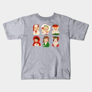 Christmas lady head vases Kids T-Shirt